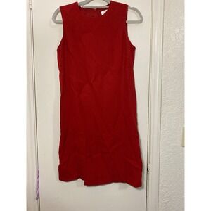 Emanuel Ungaro Red Sleeveless Shift Dress Size 8 Made in USA Vintage 90s Chic